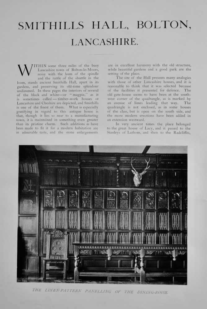 Smithills Hall, Bolton, Lancashire.  1904.