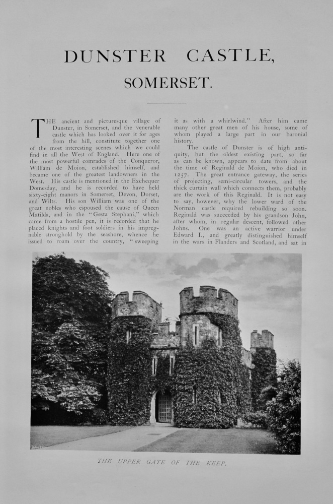 Dunster Castle, Somerset.  1904.