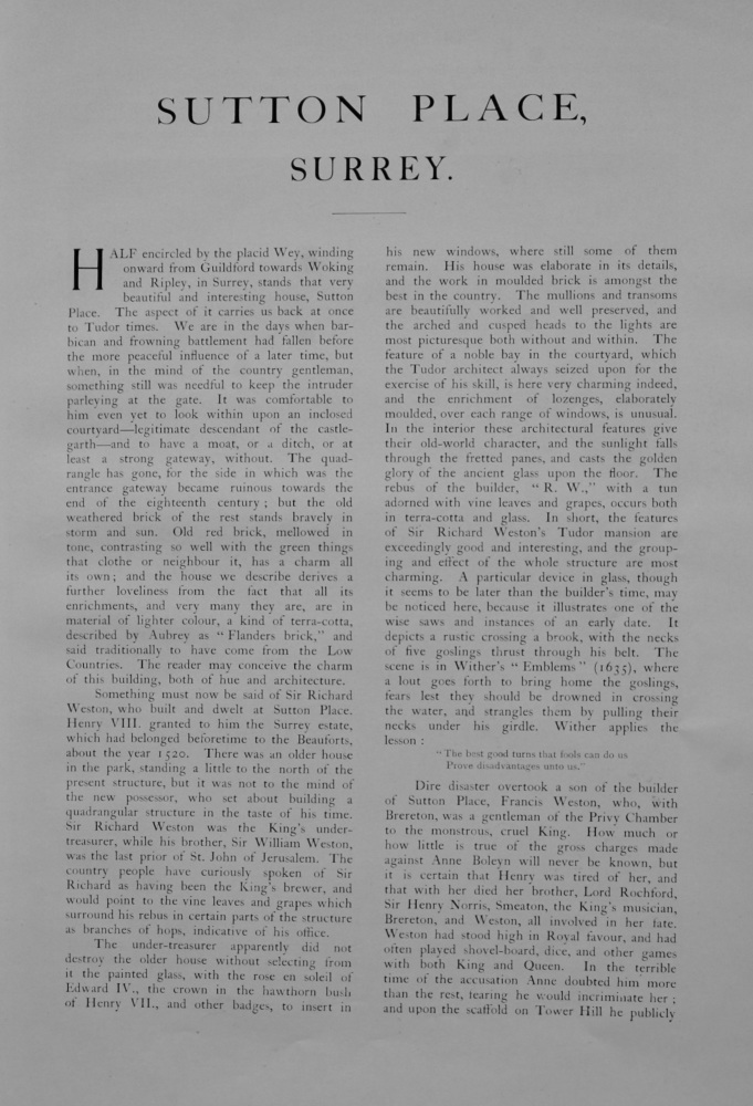 Sutton Place, Surrey.  1904.