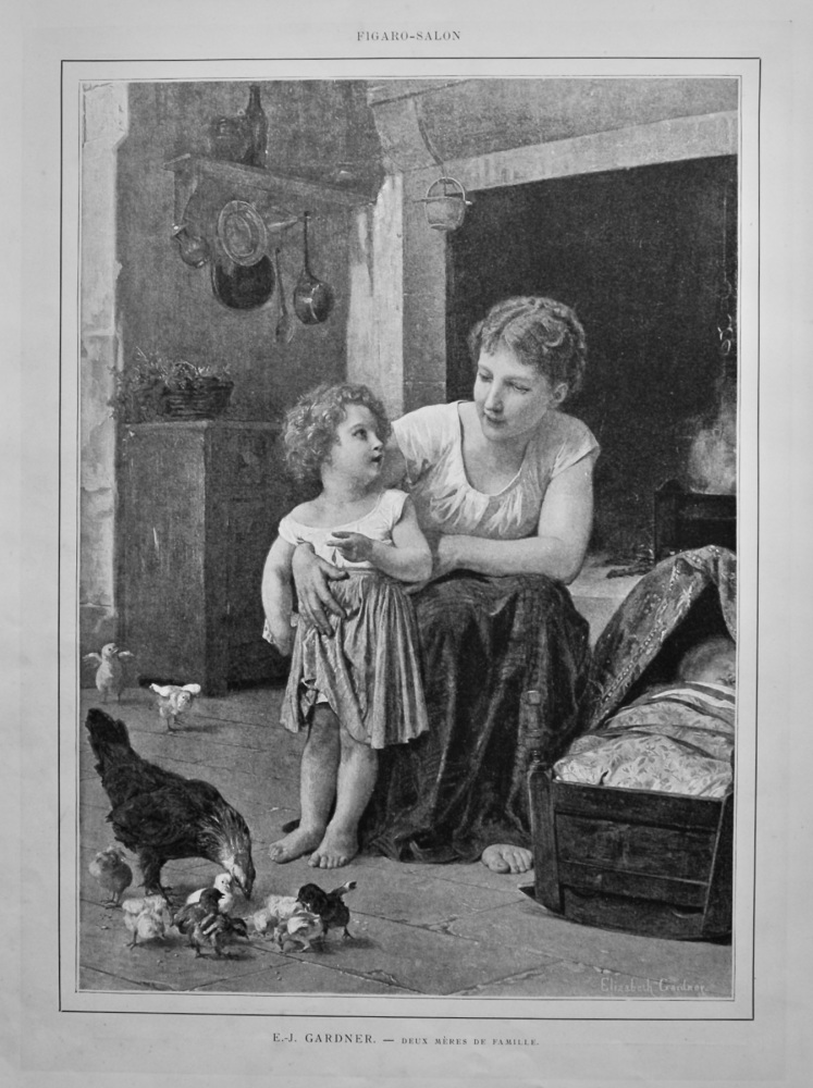 E.-J.  Gardner. - Deux Meres De Famille.  1888.