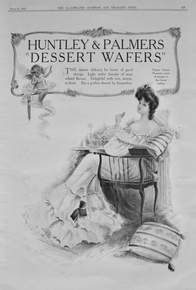 Huntley & Palmers "Dessert Wafers".  1905.