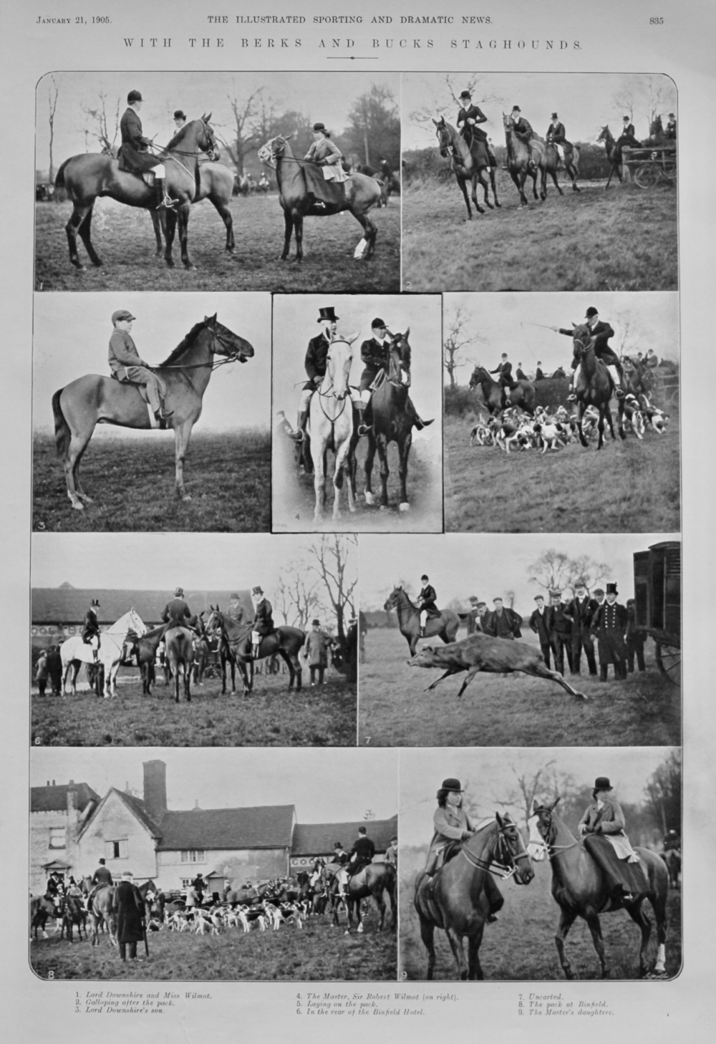 With the Berks and Bucks Staghounds.  1905.