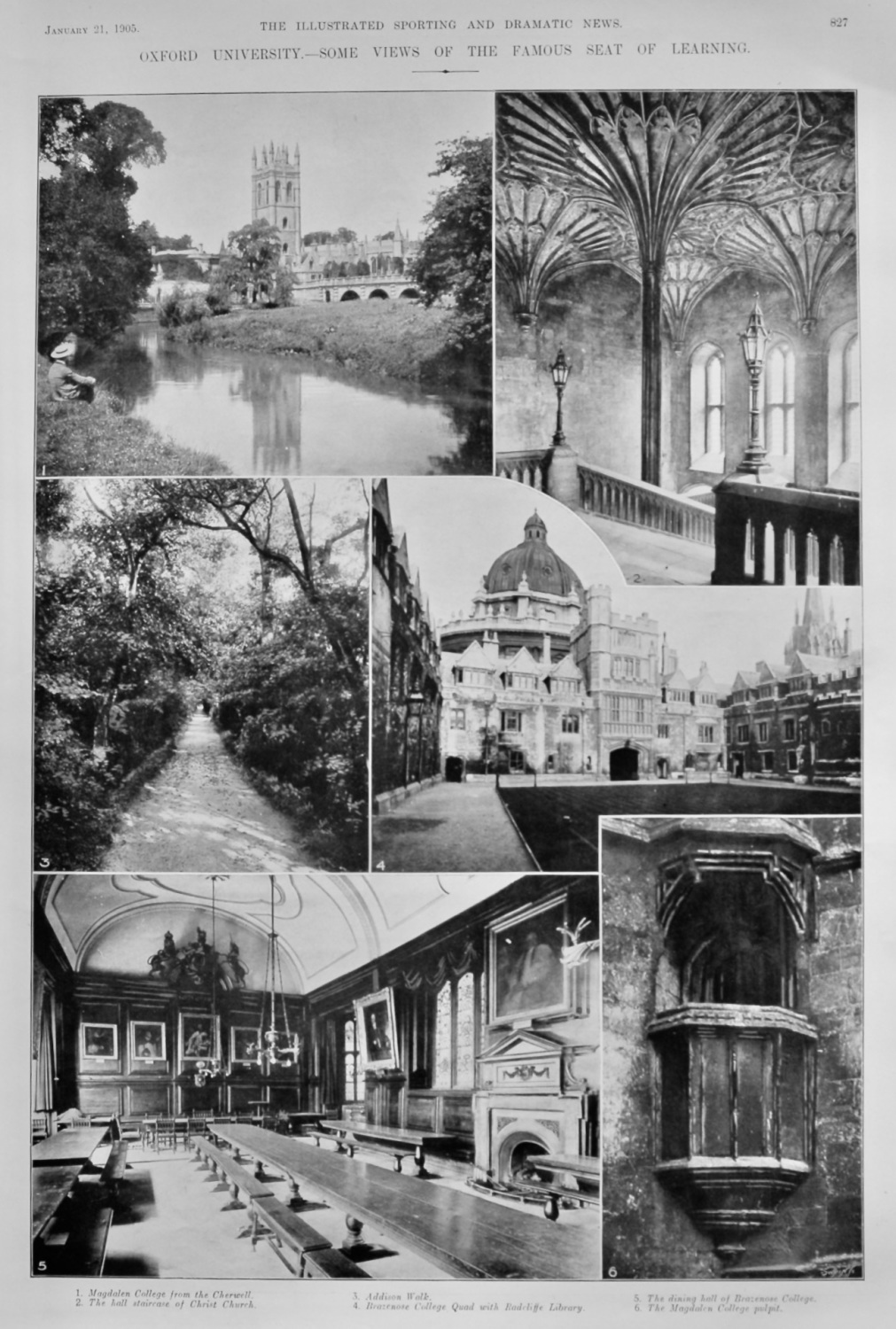 Oxford University.- Some views of the Famous Seat of Learning.  1905.
