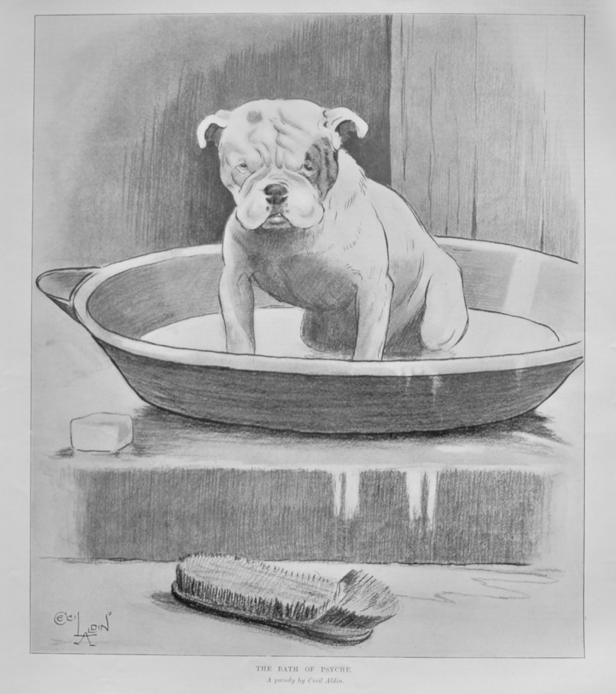 The Bath of Psyche. (A parody by Cecil Aldin.)  1905.