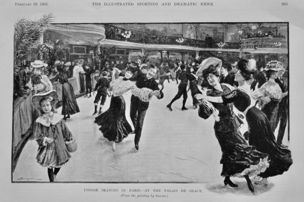 Indoor Skating in Paris.- At the Palais de Glace.  1905.
