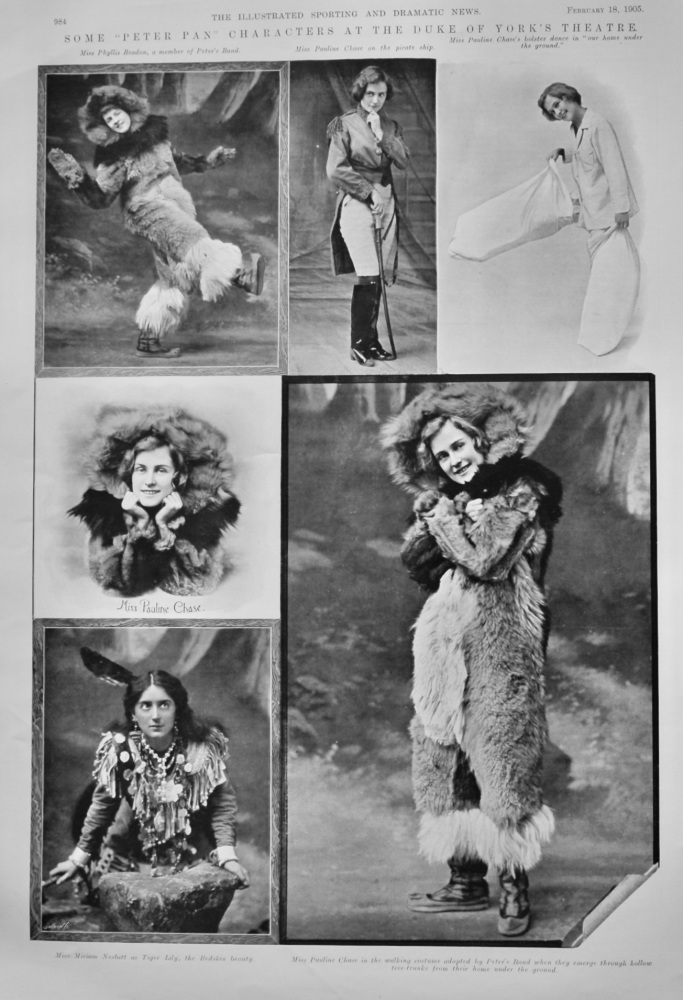 Some "Peter Pan" Characters at the Duke of York's Theatre.  1905.