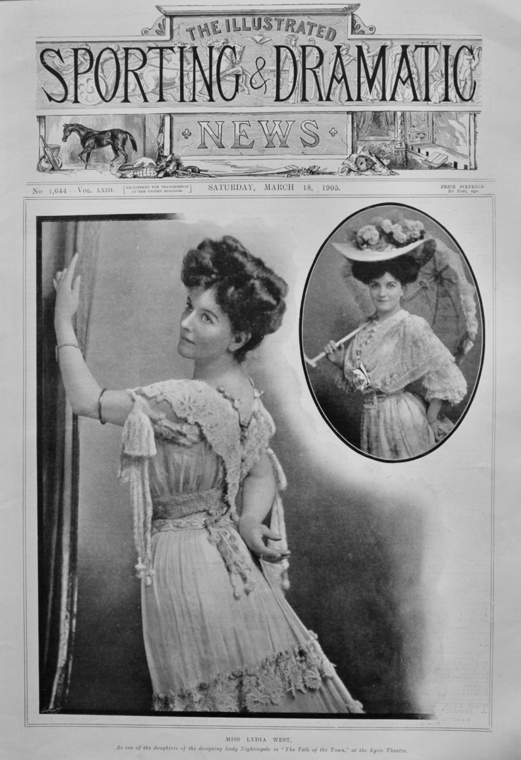 Miss Lydia West, as one of the daughters of the designing Lady Nightingale 