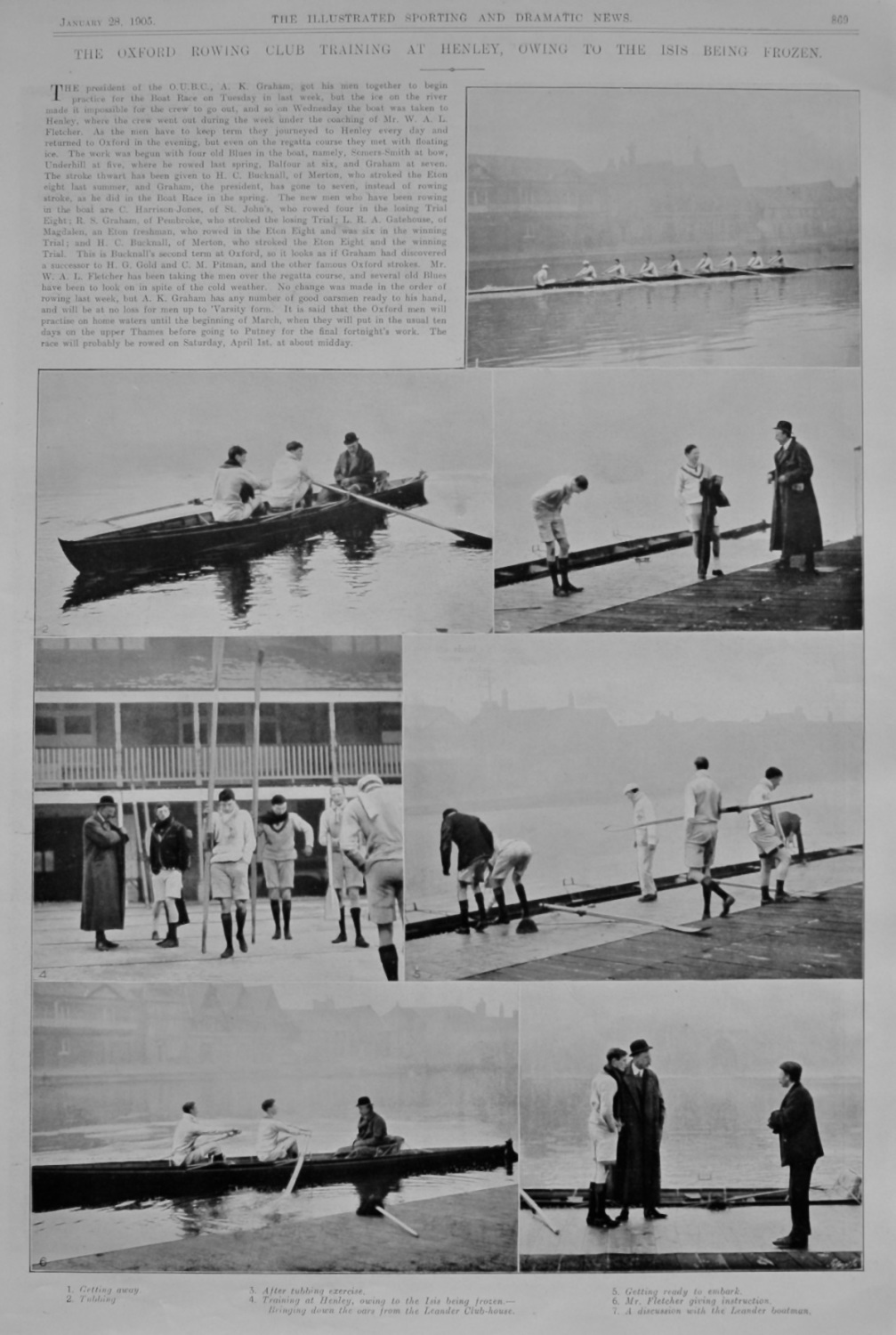 The Oxford Rowing Club Training at Henley, Owing to the Isis being Frozen. 