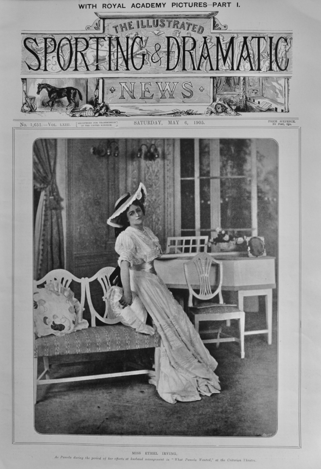 Miss Ethel Irving, as Pamela during the period of her efforts at husband ma
