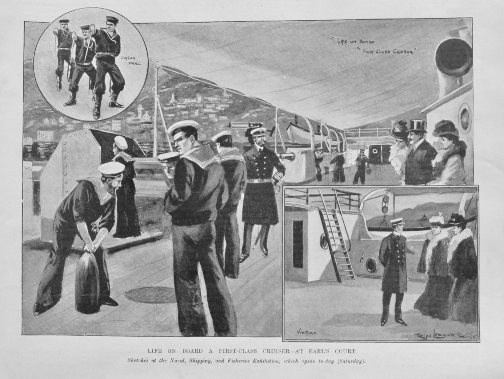 Life on Board a First-Class Cruiser- At Earl's Court.  1905. (Exhibition).