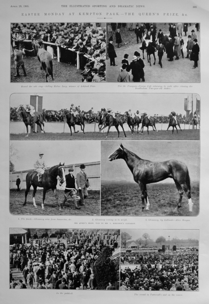 Easter Monday at Kempton Park.- The Queen's Prize, &c.  1905.