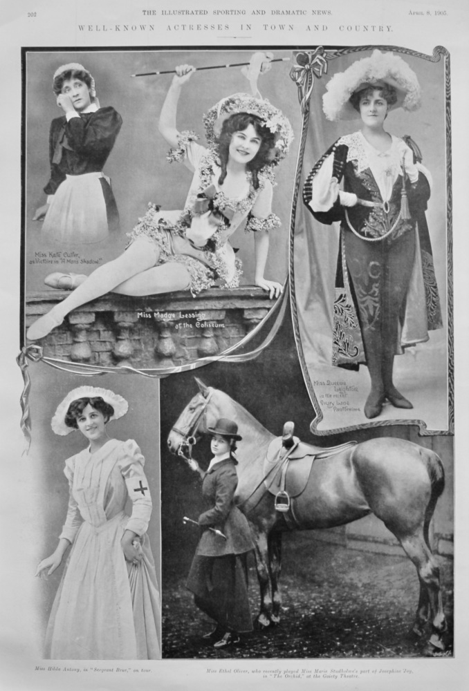 Well-Known Actresses in Town and Country.  1905.