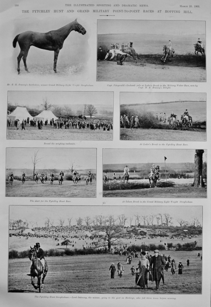 The Pytchley Hunt and Grand Military Point-to-Point Races at Hopping Hill.  1905.