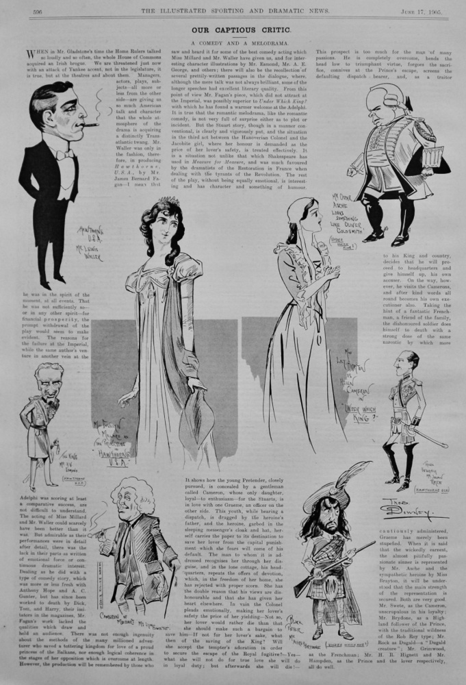 Our Captious Critic.  June 17th, 1905.    A Comedy and a Melodrama.