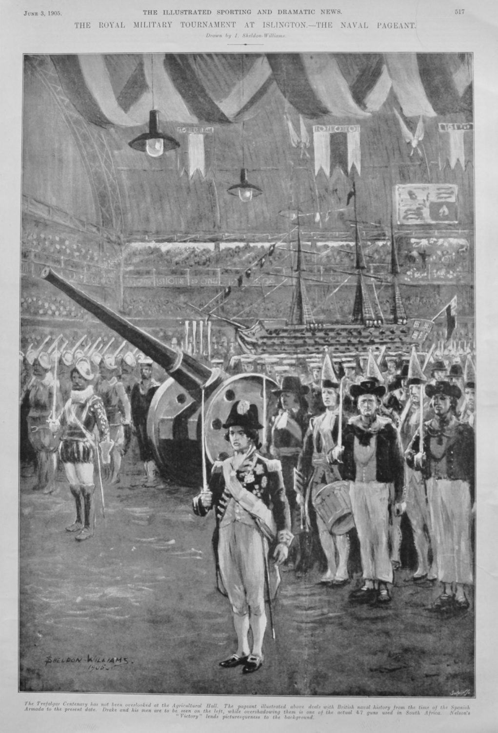 The Royal Military Tournament at Islington.- The Naval Pageant.  1905.