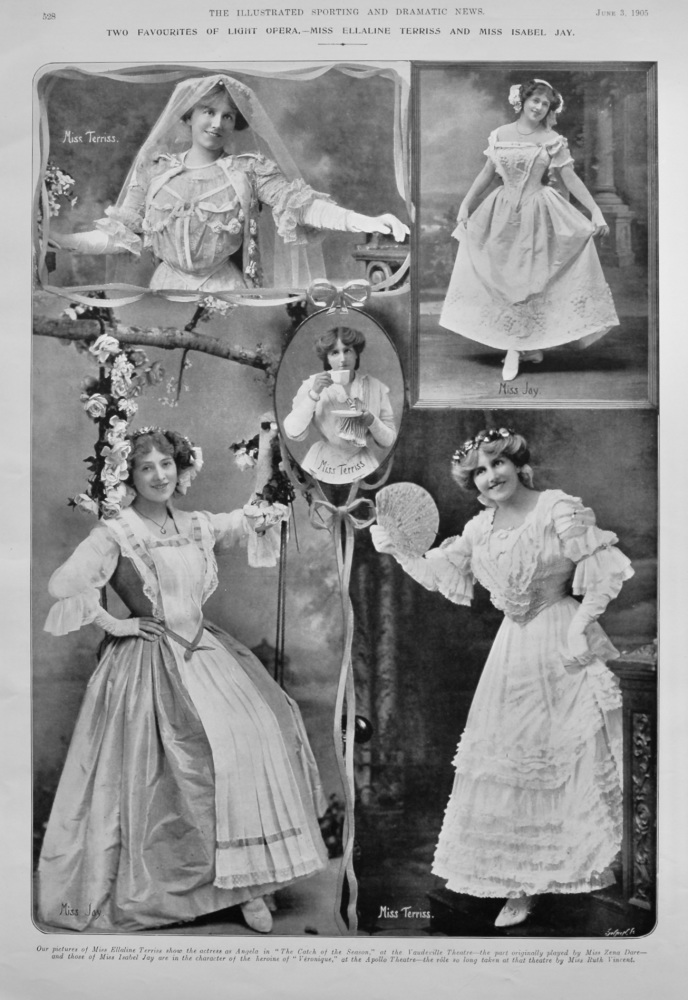 Two Favourites of Light Opera.- Miss Ellaline Terriss and Miss Isabel Jay.  1905.