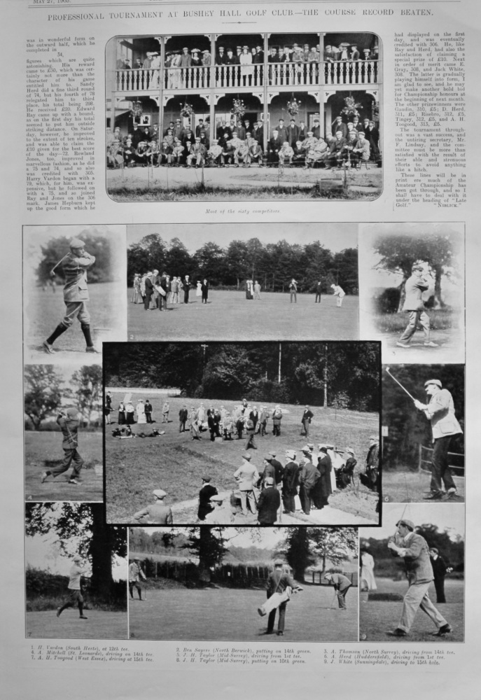 Professional Tournament at Bushey Hall Golf Club.- The Course Record Beaten.  1905.