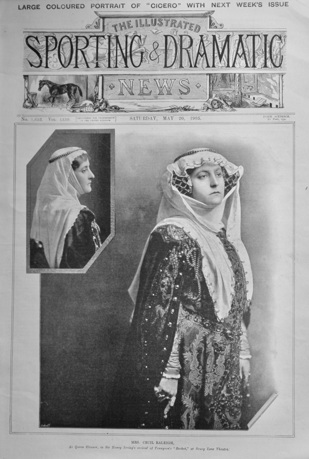 Mrs. Cecil Raleigh, as Queen Eleanor, in Sir Henry Irving's revival of Tenn