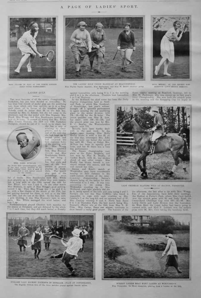 A Page of Ladies Sport.  1922.