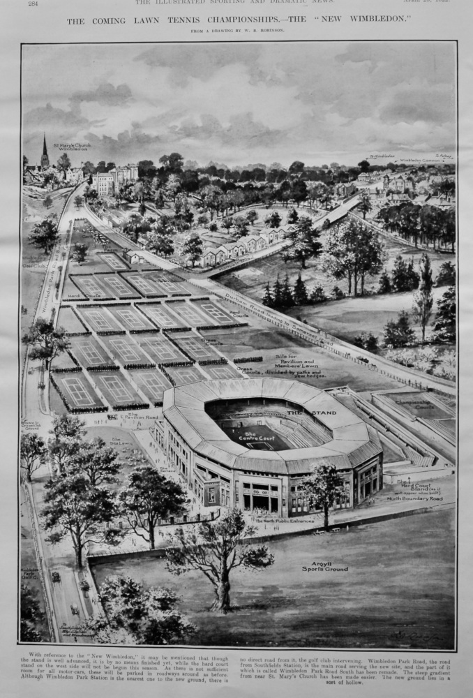 The Coming Lawn Tennis Championships.- The "New Wimbledon."  1922.