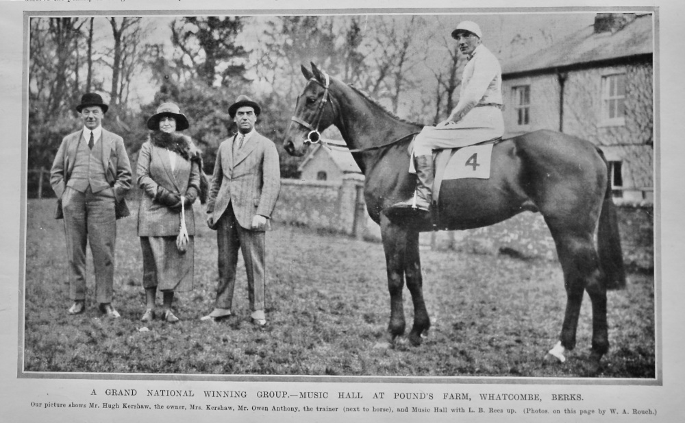A Grand National Winning Group.- Music Hall at Pound's Farm, Whatcombe, Berks.  1922.