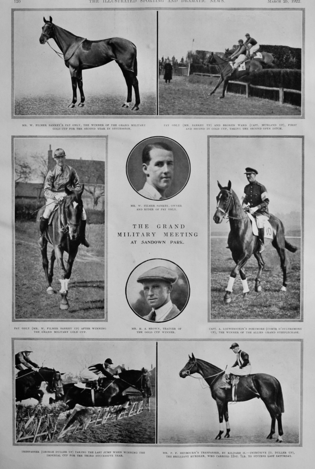 The Grand Military Meeting at Sandown Park.  1922.