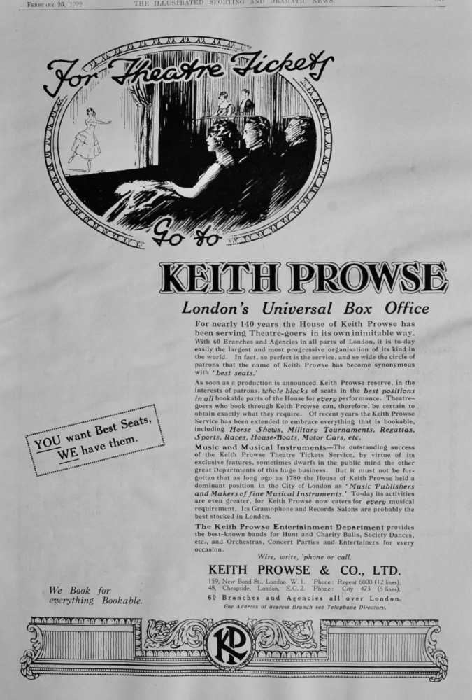 Keith Prowse.  1922. (London's Universal Box Office.)