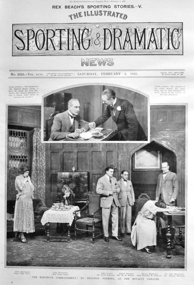 "The Eleventh Commandment," by Brandon Fleming, at the Royalty Theatre.  1922.