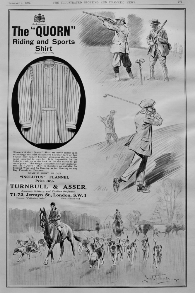 Turnbull & Asser. (Sporting, Military, and Civilian Outfitters.)  1922.