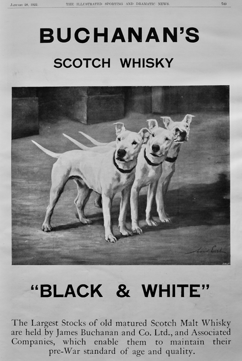 Buchanan's Scotch Whisky.  1922.  