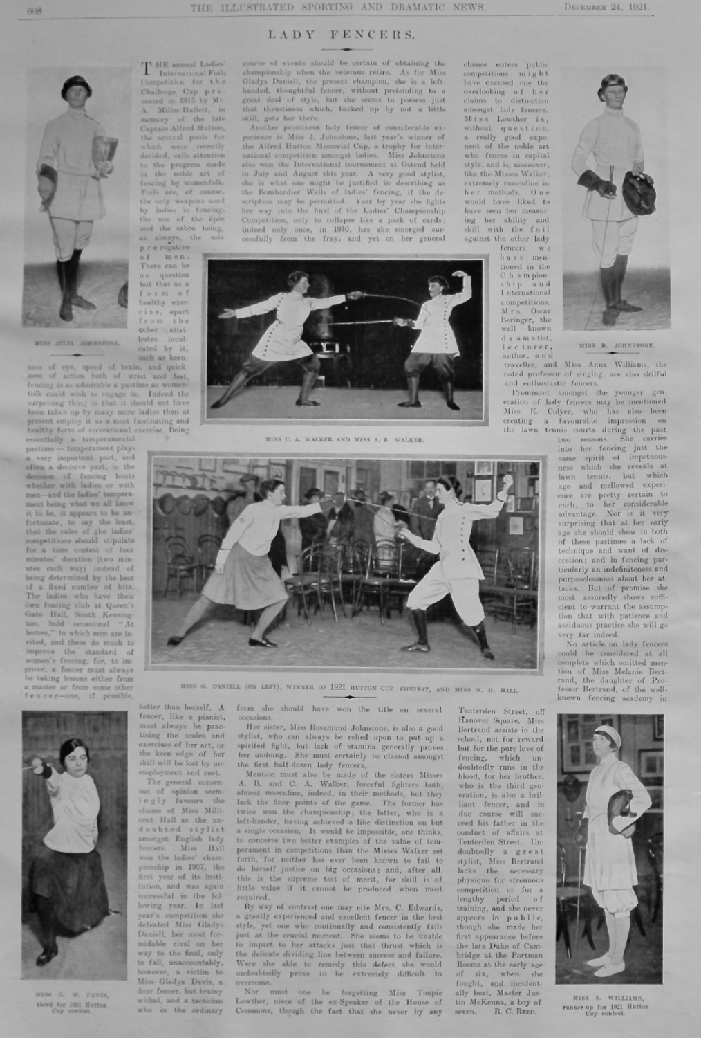 Lady Fencers.  1921.