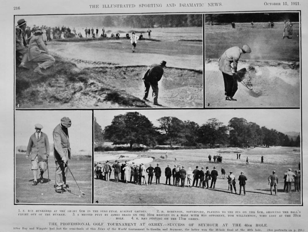 The Professional Golf Tournament at Oxhey.- Success of Seymour at the 40th 