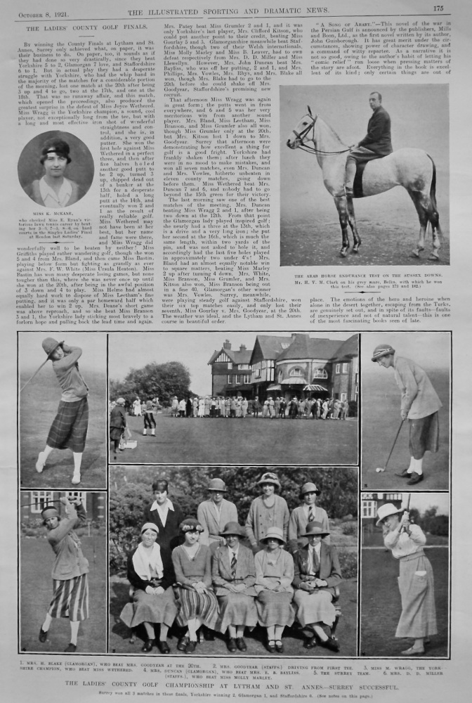 The Ladies' County Golf Finals.  1921.