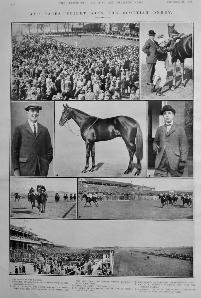Ayr Races.- Poiret Wins the Scottish Derby.  1921.