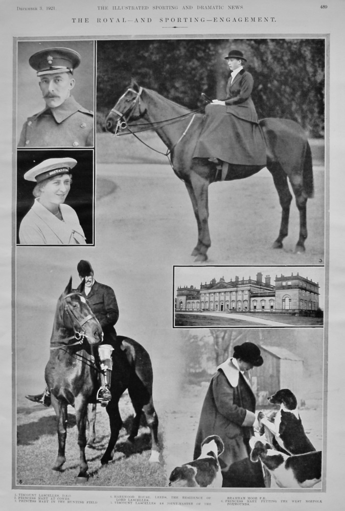 The Royal-and Sporting-Engagement. 1921.    (Viscount Lascelles, & Princess Mary.)