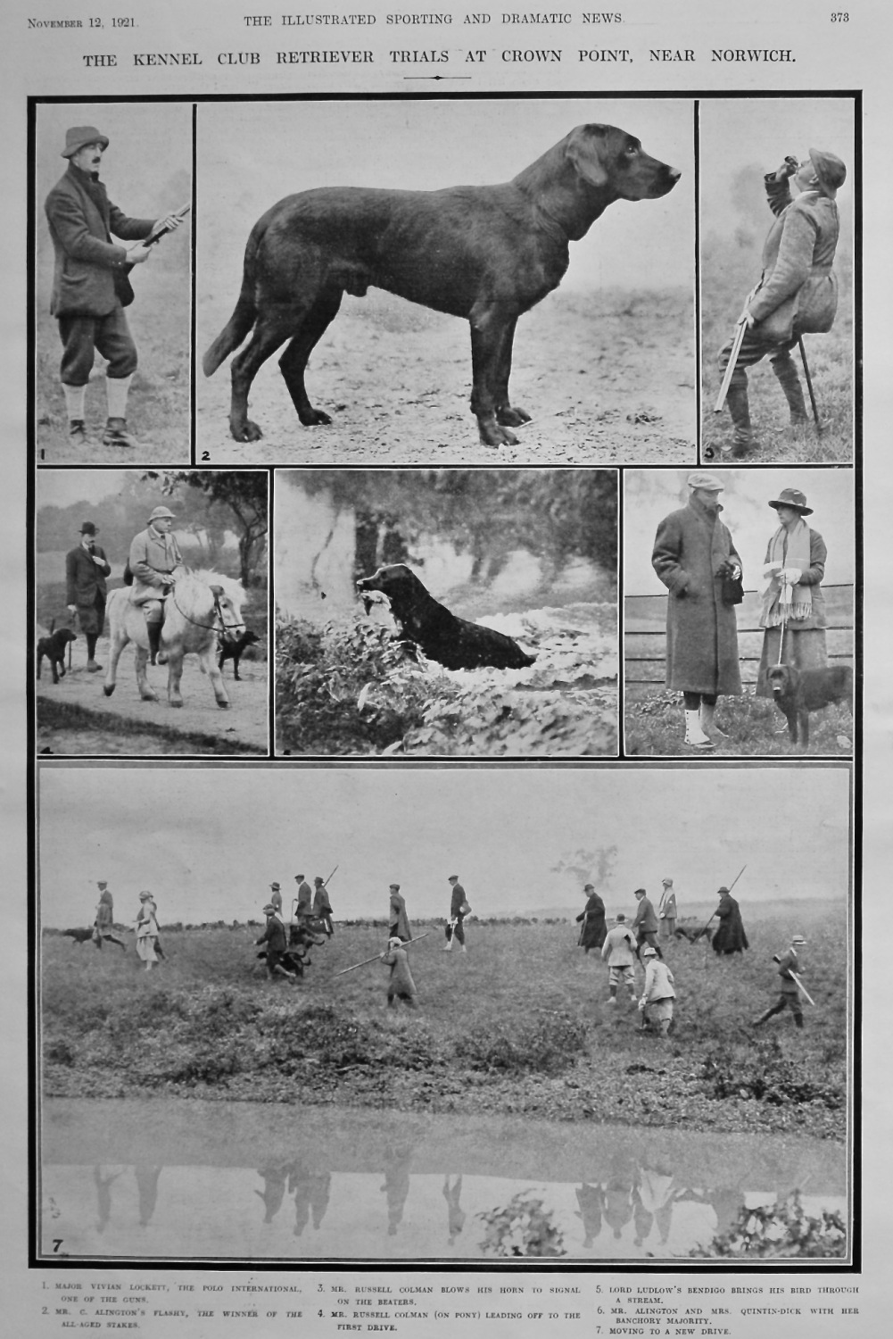 The Kennel Club Retriever Trials at Crown Point, near Norwich.  1921.