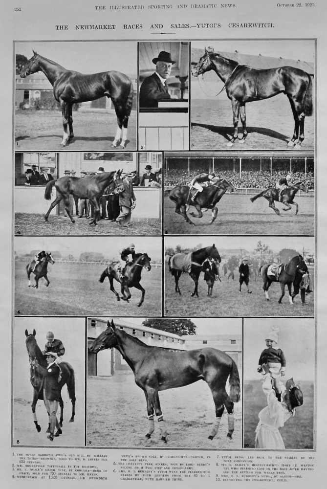The Newmarket Races and Sales.- Yutoi's Cesarewitch.  1921.