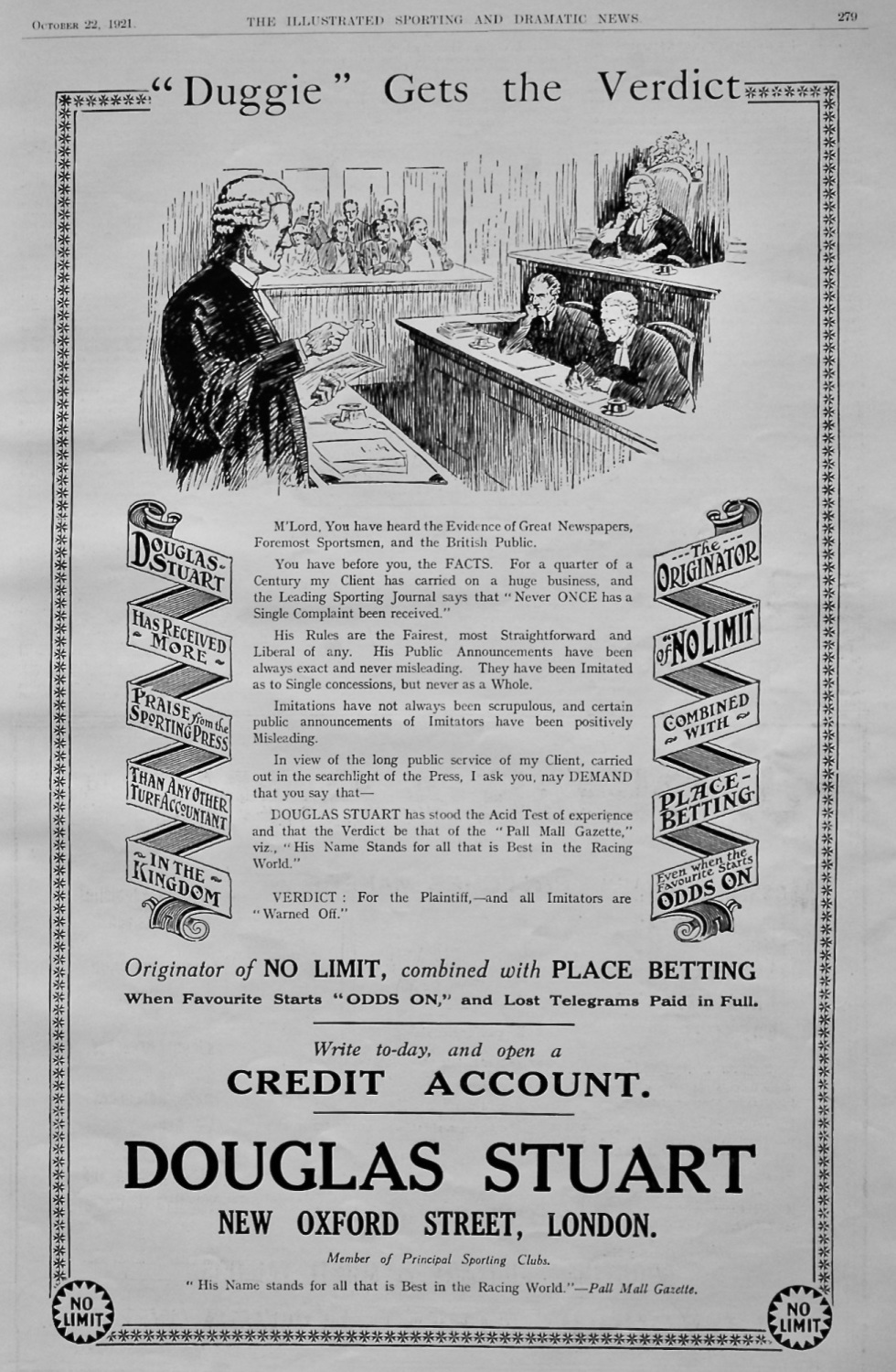 Douglas Stuart (Turf Accountant)  1921.