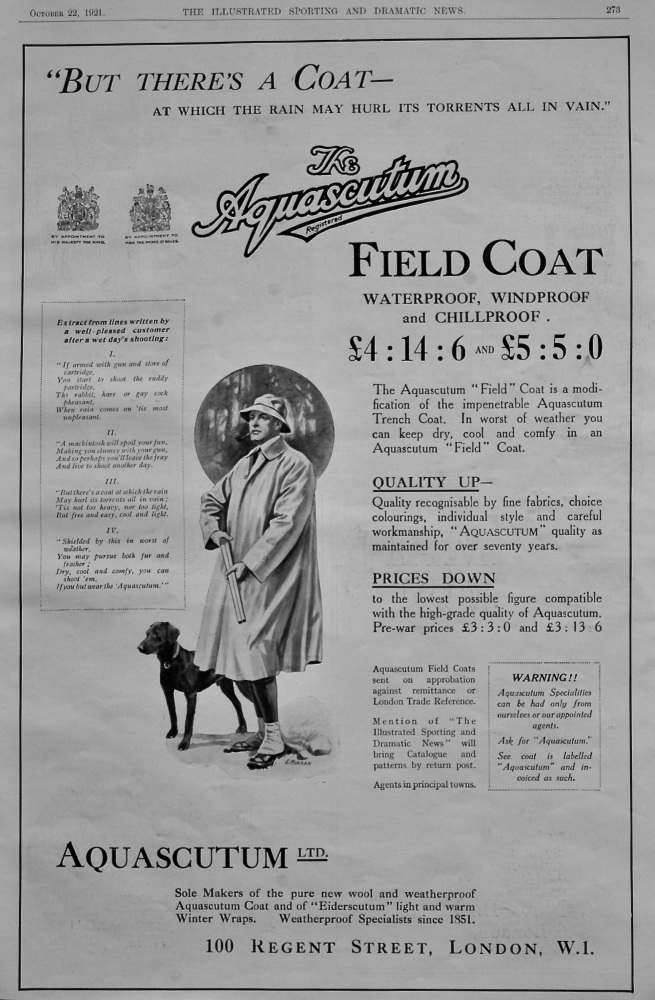 The Aquascutum Field Coat.  1921.