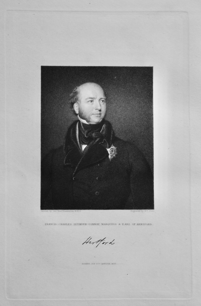 Francis-Charles Seymour-Conway, Marquess & Earl of Hertford.  1833.