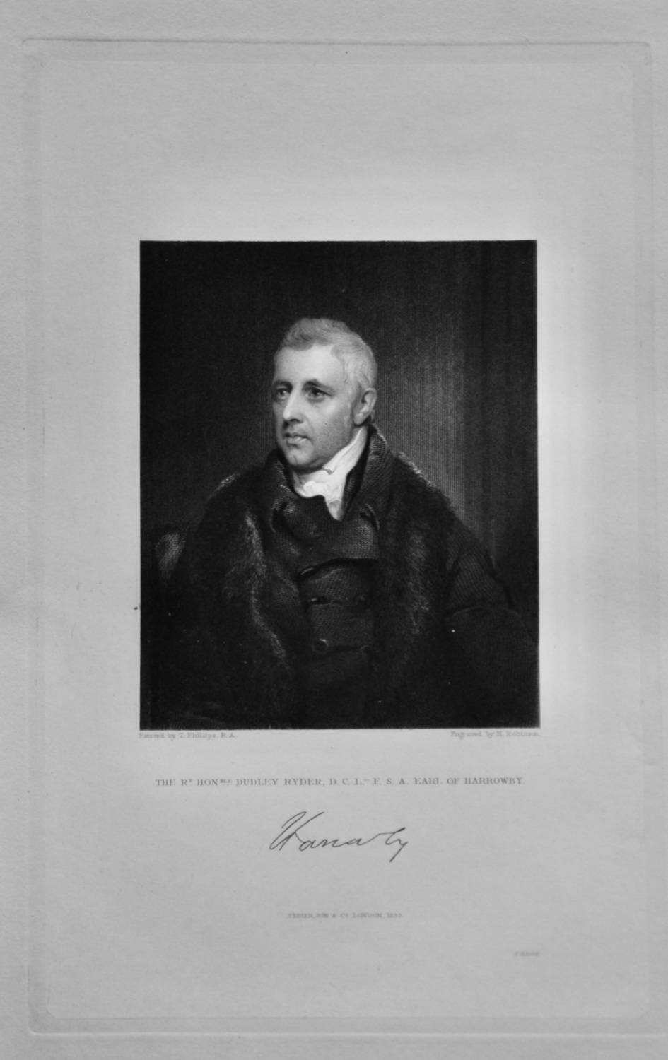 The Right Hon. Dudley Ryder, D.C.L.- F.S.A. Earl of Harrowby.  1833.