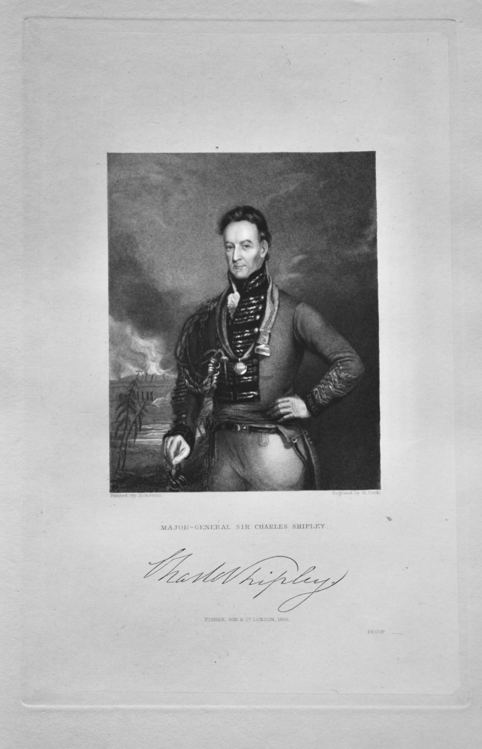 Major-General Sir Charles Shipley.  1833.