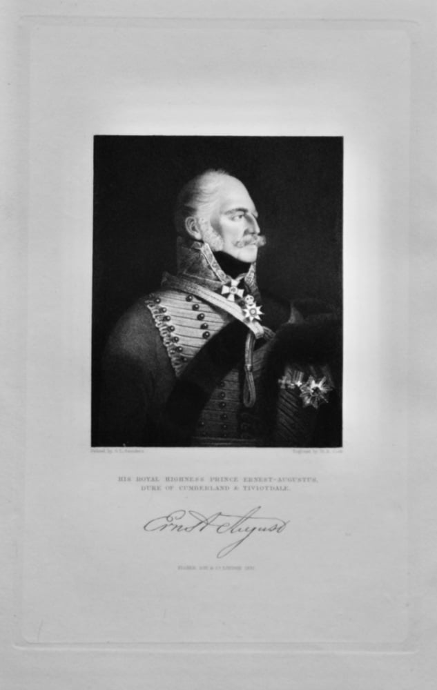 His Royal Highness Prince Ernest-Augustus, Duke of Cumberland & Tiviotdale.  1833.
