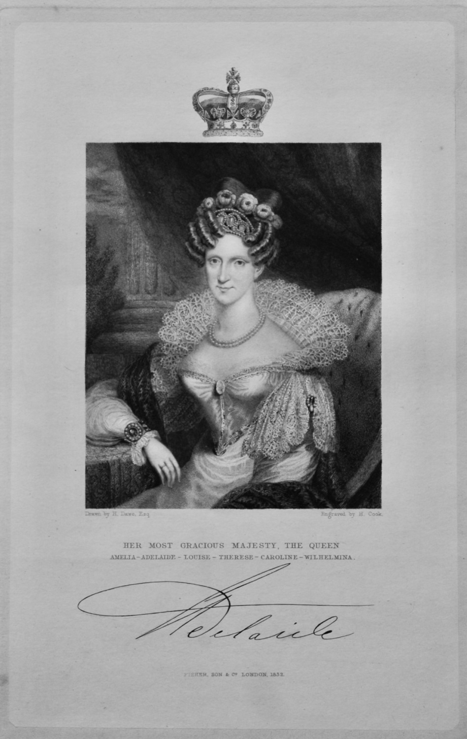 Her Most Gracious Majesty, The Queen.   Amelia - Adelaide - Louise - Theres