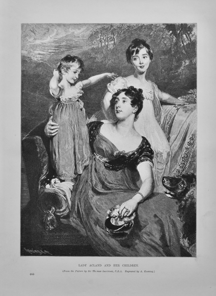 Lady Acland and Her Children.  1891.