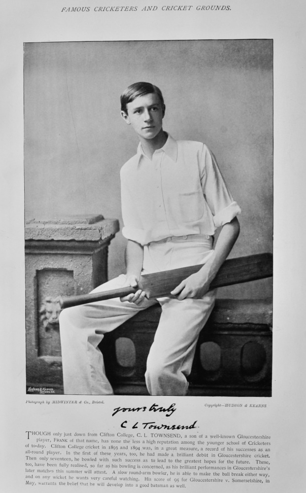 Colin Lucas Townsend  &  Frank William Milligan.  1895.  (Cricketers)