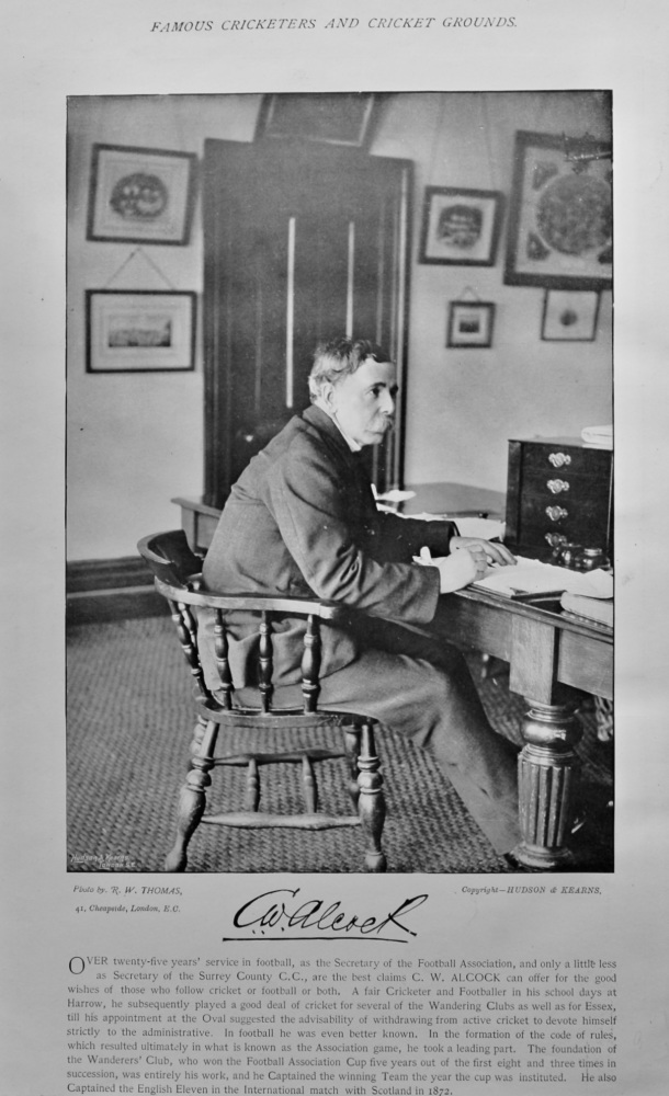 Charles William Alcock.  1895.