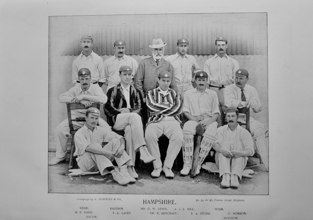 Hampshire  &  Essex.  (Cricket Teams)  1895.