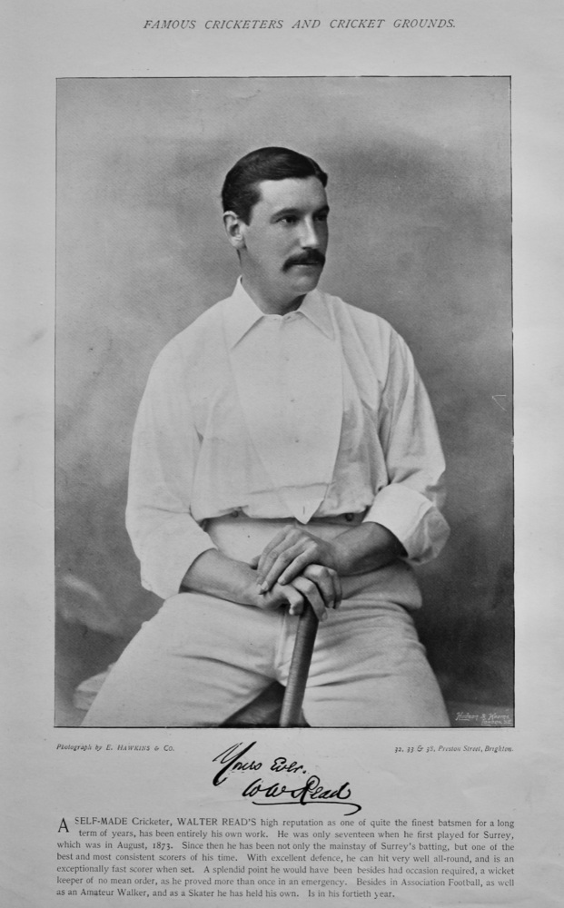Walter William Reed  &  John Thomas Hearne.  1895. (Cricketers).