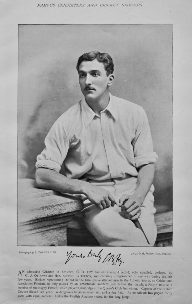 Charles Burgess Fry  &  Andrew Ernest Stoddart.  1895.  (Cricketers)